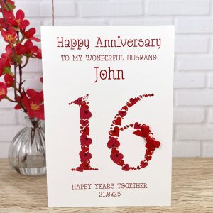 16th Wedding Anniversary Card for Husband