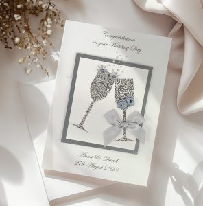 Personalised Champagne Wedding Card