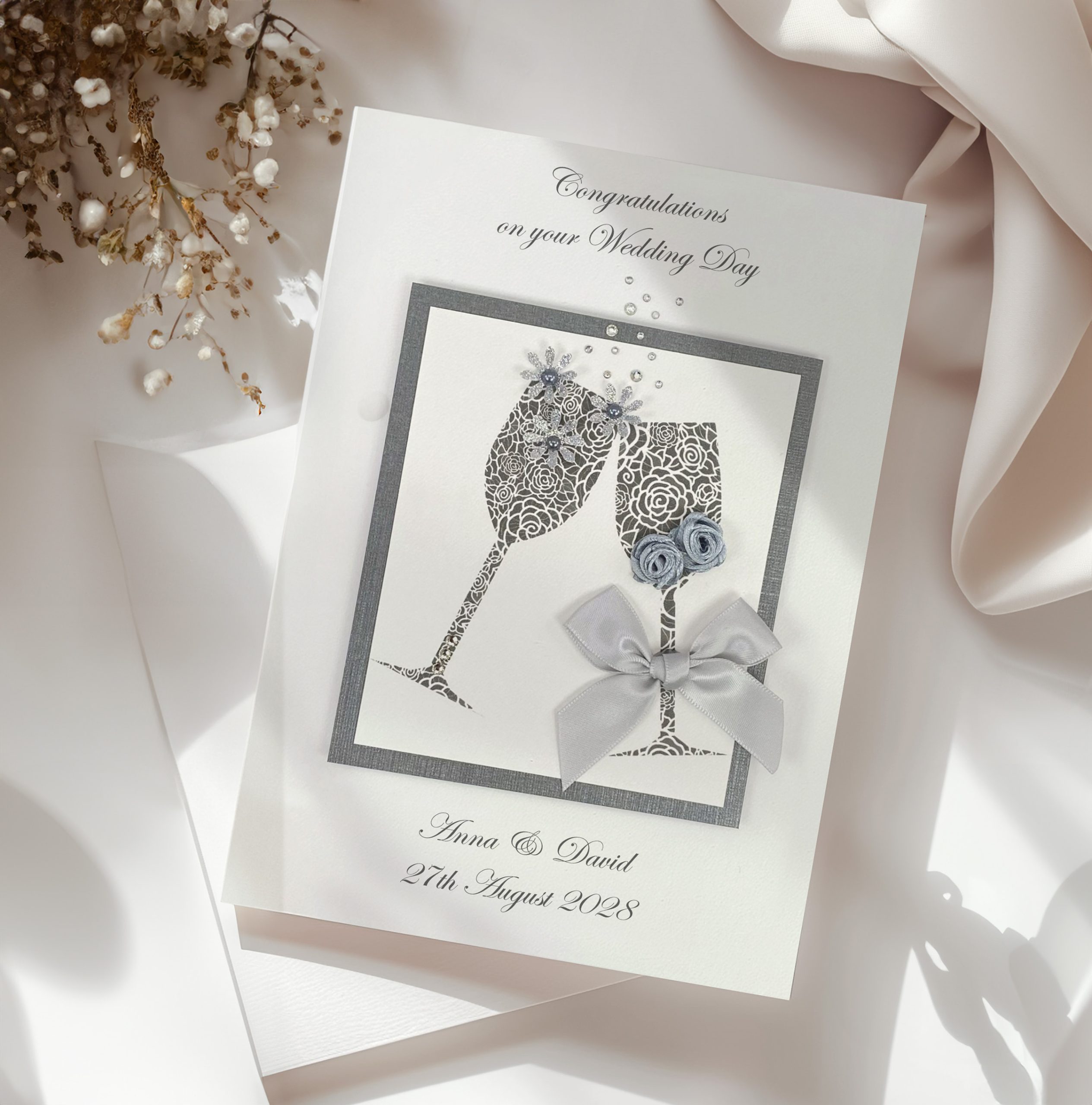 Personalised Champagne Wedding Card