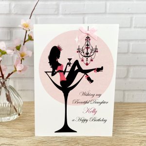 Handmade Birthday Card Champagne Cocktail