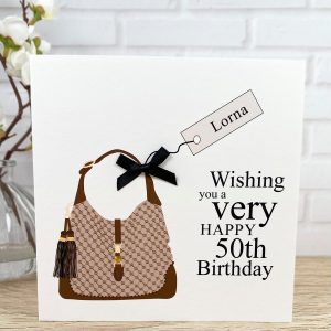 Handmade Birthday Card Designer Bag Square Card
