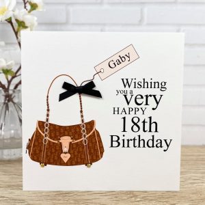 Handmade Birthday Card Designer Dior Handbag Square Card