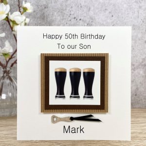 Handmade Birthday Card Guinness Square Card
