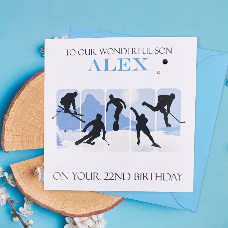 Handmade Birthday Card ‘Winter Sports’