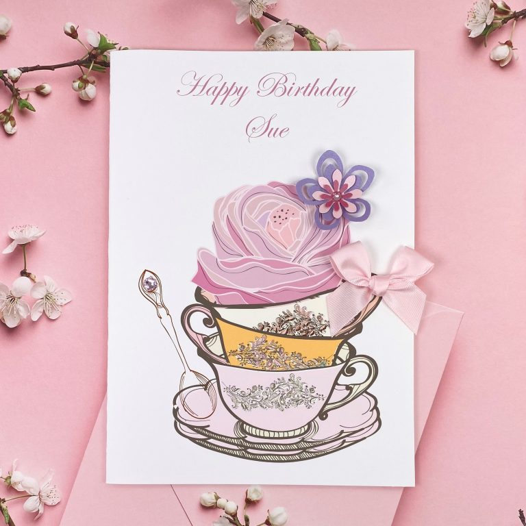 Handmade Birthday Card ‘Tea Cups’
