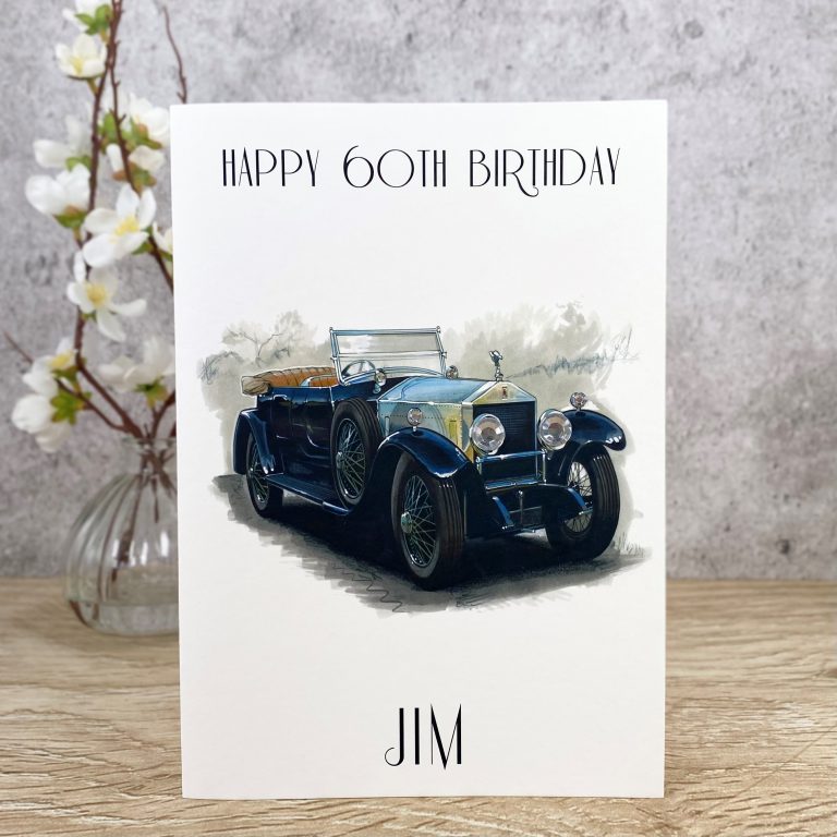 Handmade Birthday Card ‘Vintage Rolls Royce’