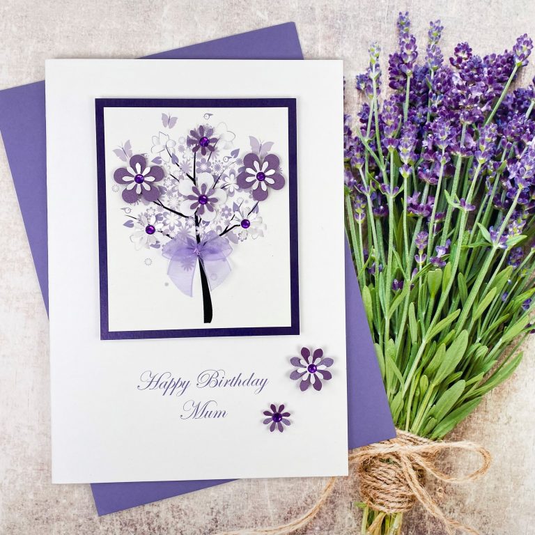 Luxury Handmade Birthday Card ‘Floral Tree’
