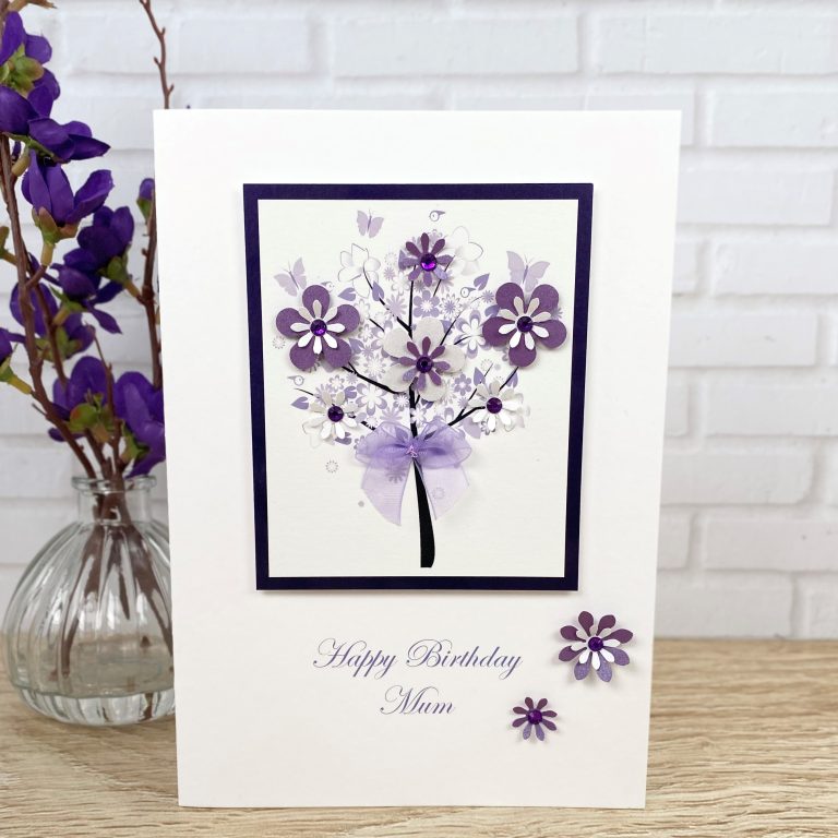 Luxury Handmade Birthday Card ‘Floral Tree’