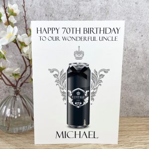 Handmade Birthday Cards Vintage Beer Can A5 Large Card