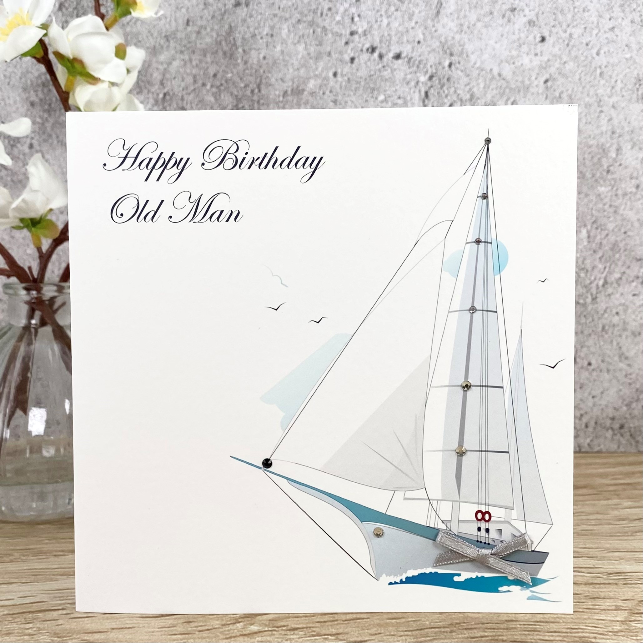 Handmade Birthday Sailing Boat Card A5 Large Card