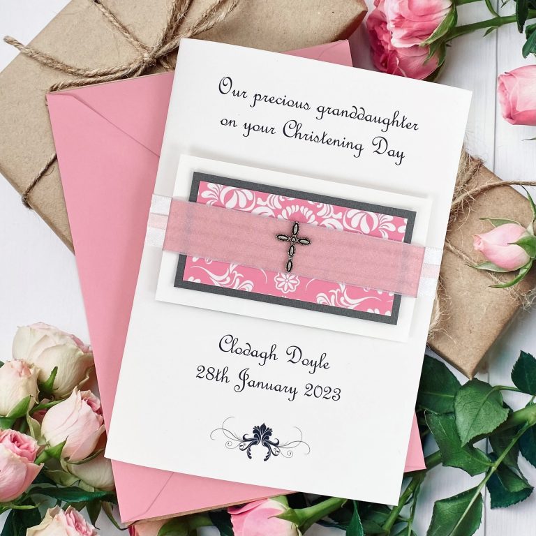 Handmade Christening Card “Silver Cross”