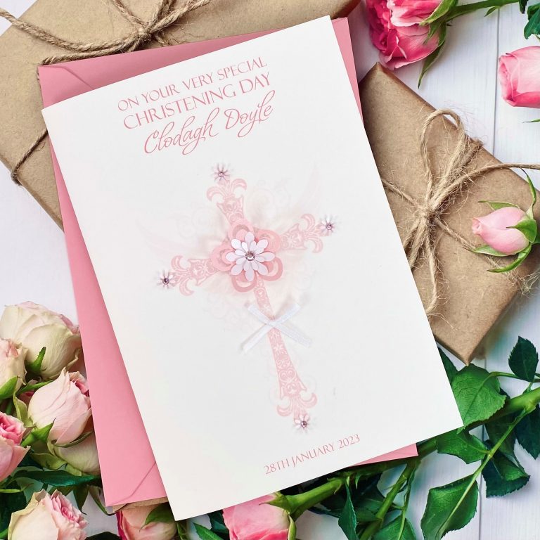 Handmade Christening Card ‘Ornate Cross’