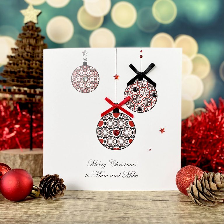 Handmade Christmas Card ‘Baubles’