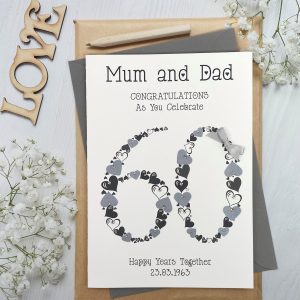 Handmade Diamond Wedding Anniversary Card A5 Card