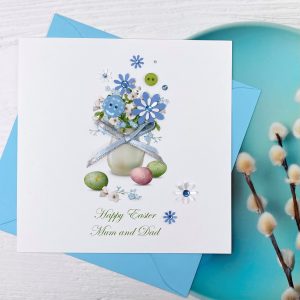 Handmade Easter Card Floral Jug Square Card