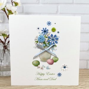 Handmade Easter Card Floral Jug Square Card