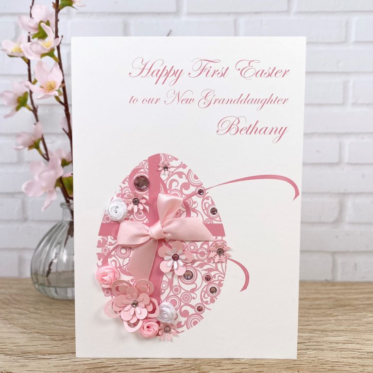 Handmade Easter Card ‘Rose Bud Easter Egg’