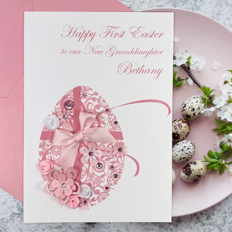 Handmade Easter Card ‘Rose Bud Easter Egg’