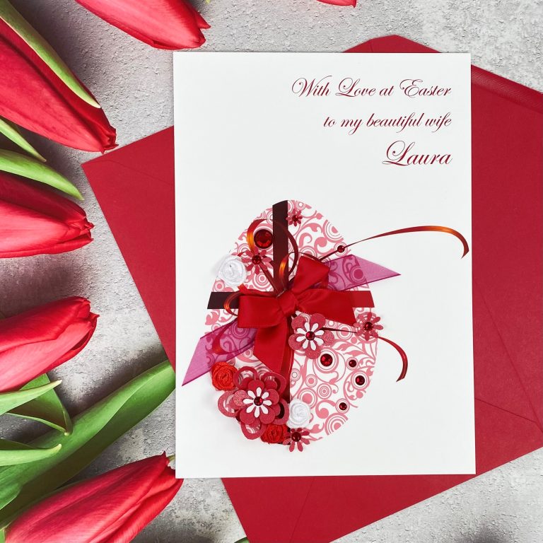 Luxury Handmade Easter Card ‘Rosebud Egg’
