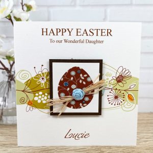 Handmade Easter Card Spring Chocolate Egg Square Card