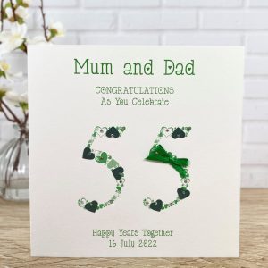 Handmade Emerald Wedding Anniversary Card Square Card