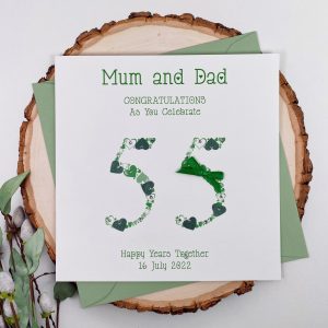 Handmade Emerald Wedding Anniversary Card Square Card