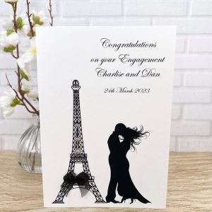 Handmade Engagement Card Paris A5 Card