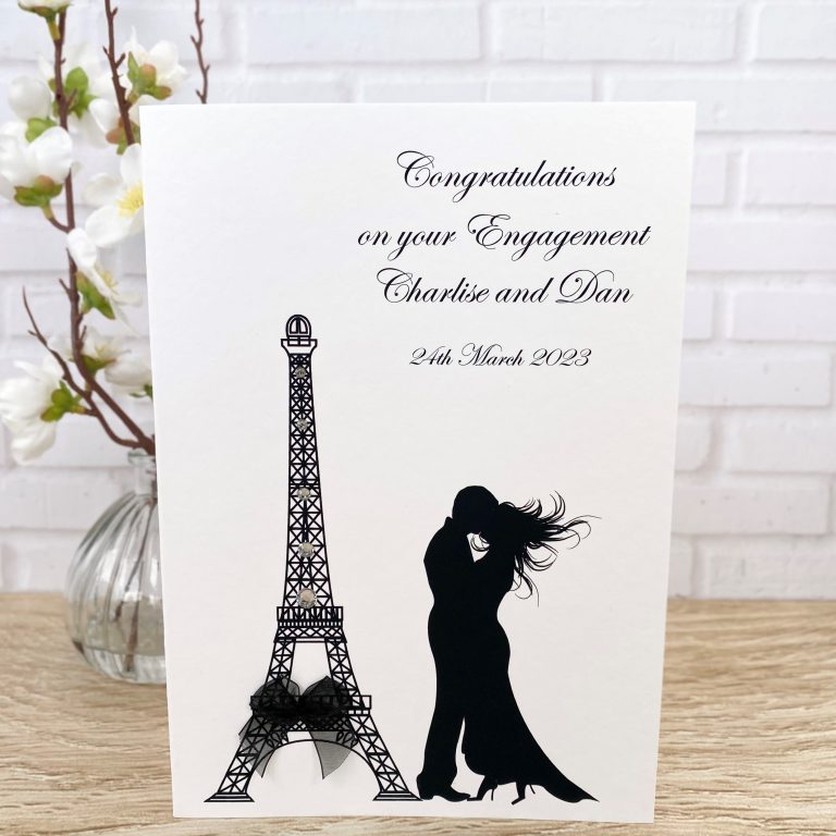 Handmade Engagement Card ‘Eiffel Tower’