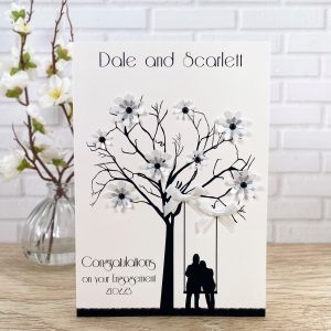 Handmade Engagement Cards Couple on Swing A5 Card