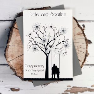 Handmade Engagement Cards Couple on Swing Large Cards