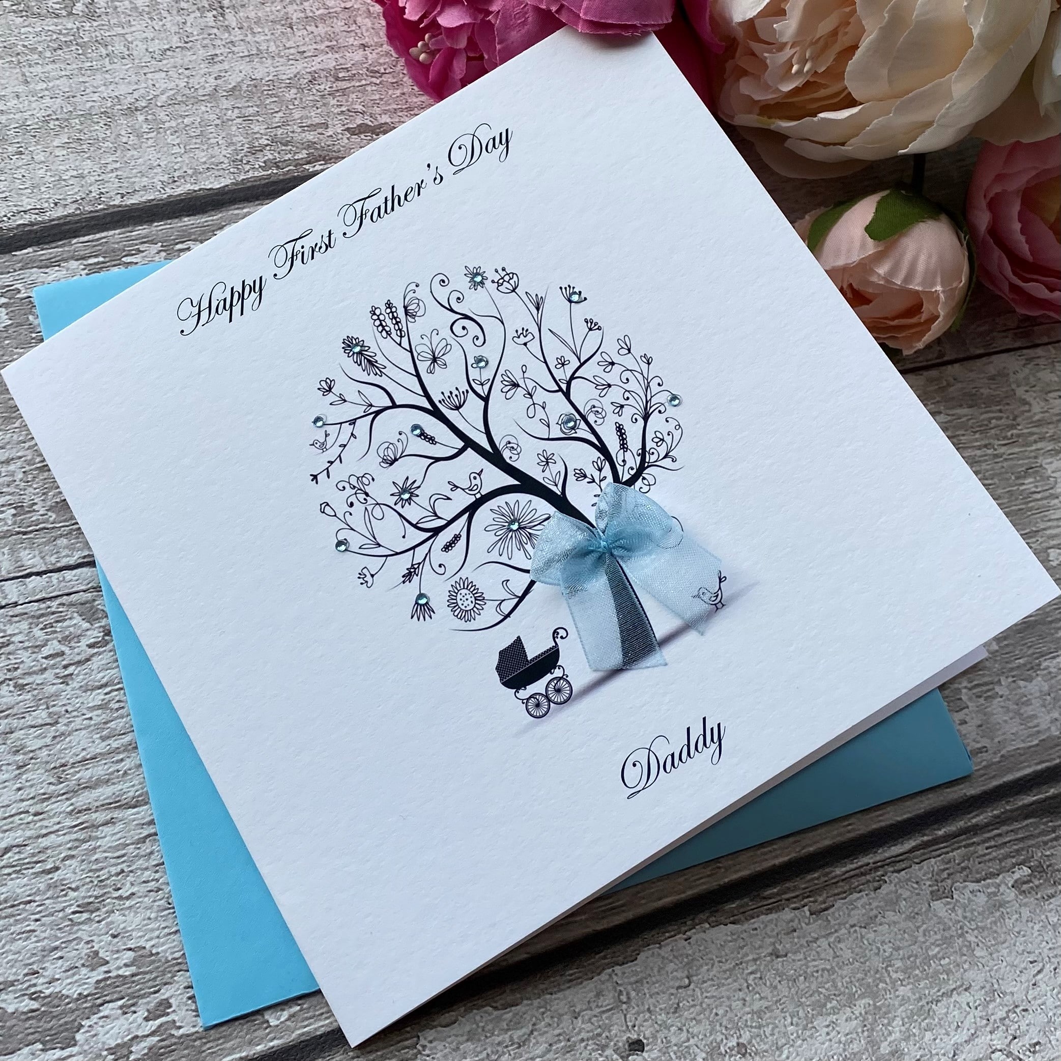 Handmade First Father's Day Card Pram