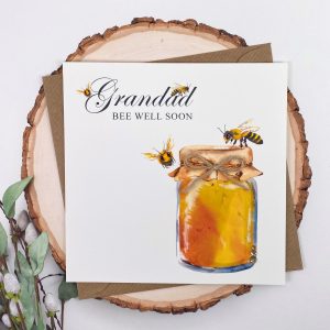 Handmade Get Well Card Honey Bees Square Cards
