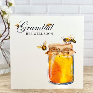 Handmade Get Well Card Honey Bees Square Card