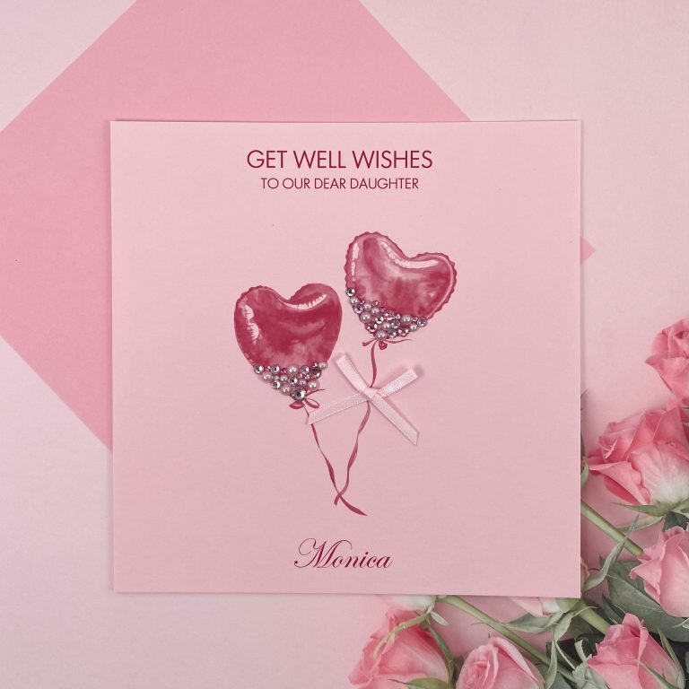 Handmade Get Well Card ‘Jewelled Balloons’