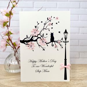 Handmade Mother's Day Card Cat in Branch A5 Large Card