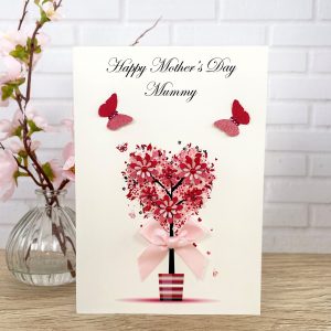 Handmade Mother's Day Card Floral Tree in Pot A5 Large Card