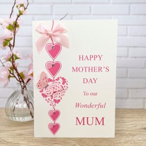 Handmade Mother's Day Card Heart Chain A5 Large Card