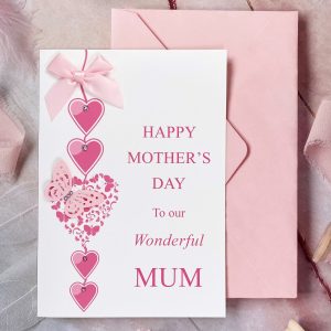 Handmade Mother's Day Card Heart Chain Card