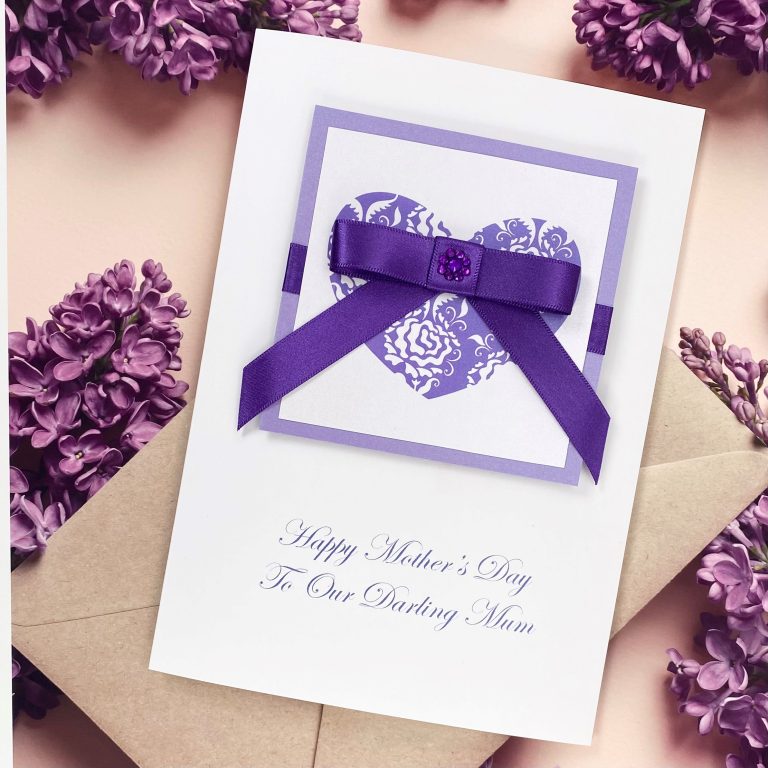 Luxury Handmade Mother’s Day Card ‘Ribbon Heart’