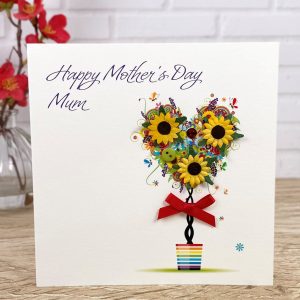 Handmade Mother's Day Card Sunflowers in Pot Square Card