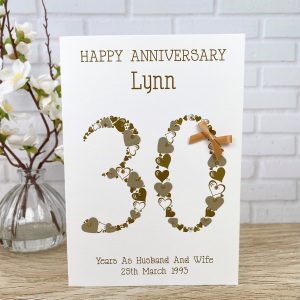 Handmade Pearl Wedding Anniversary Card A5 Cards