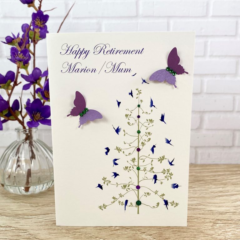 Handmade Retirement Card “Butterfly Tree”