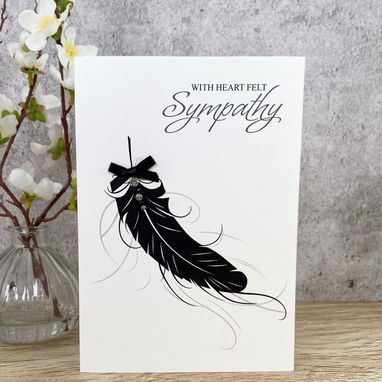 Handmade Sympathy Card ‘Feather’