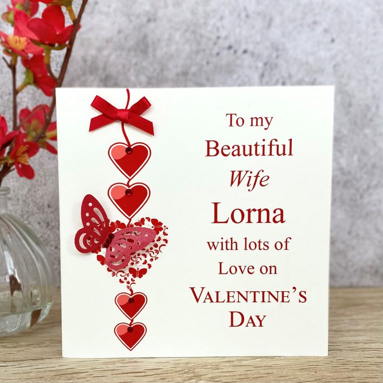 Handmade Valentines Card “Heart Chain”