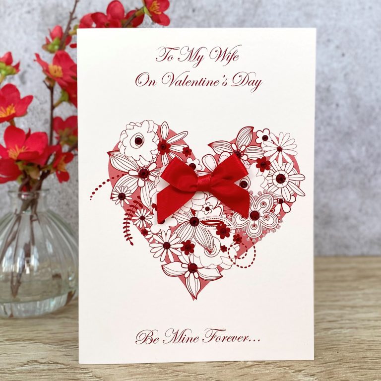 Handmade Valentines Card “Floral Heart”