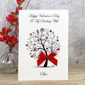 Handmade Valentine's Card Floral Tree A5 Extra Large Card