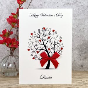 Handmade Valentine's Card Floral Tree A5 Extra Large Card