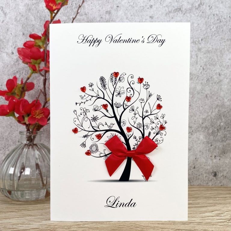 Handmade Valentines Card  “Floral Tree”