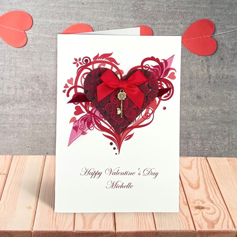 Luxury Handmade Valentines Card ‘Key To My Heart’