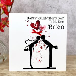Handmade Valentine's Card Kissing Couple